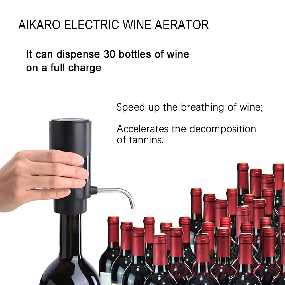 AIKARO - Electric Wine Aerator Pourer Rechargeable Automatic Electronic Decanter