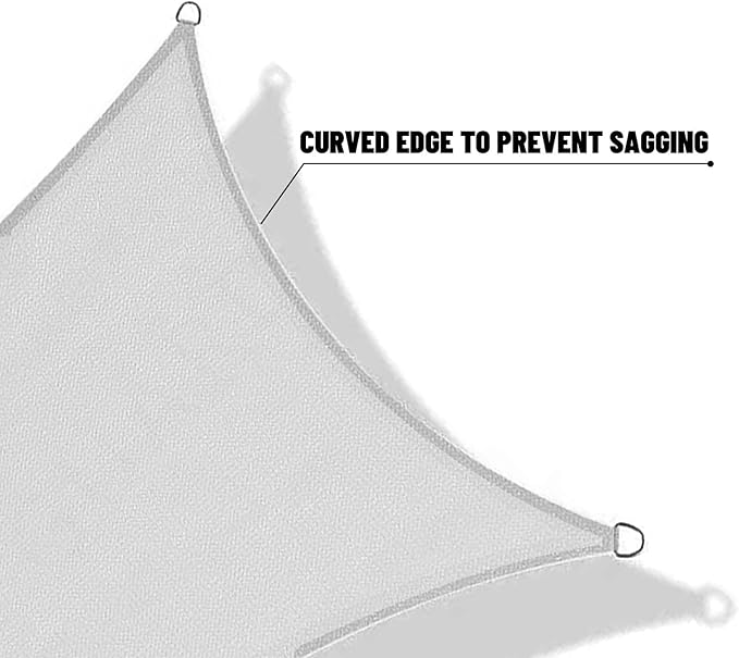 SUNNY GUARD Sun Shade Sail 8' X 16' Rectangle Silver Grey UV Block Sunshade for Backyard Yard Deck Patio Garden Outdoor Activities and Facility(We Make Custom Size)