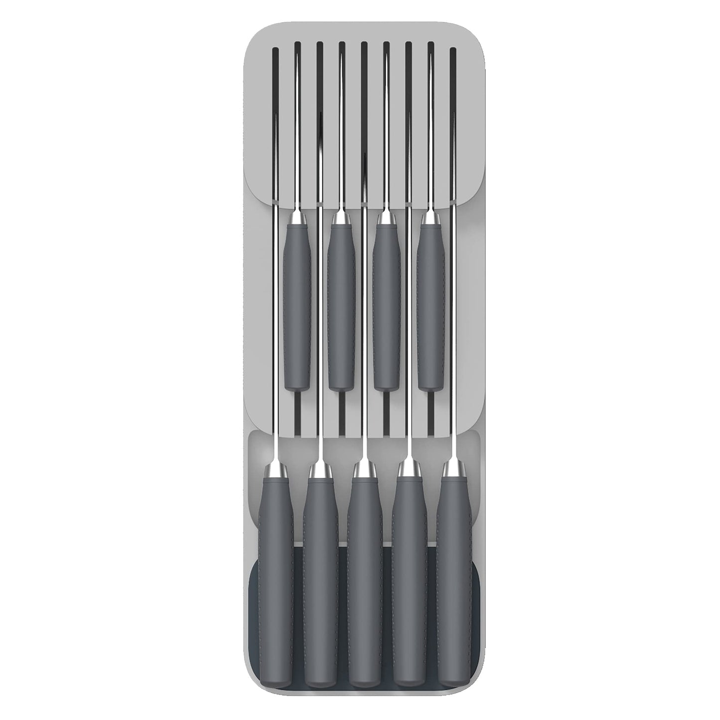 Joseph Joseph DrawerStore Knife Organizer, holds up to 9 knives, Kitchen Organization & Drawer Storage – Compact, Gray
