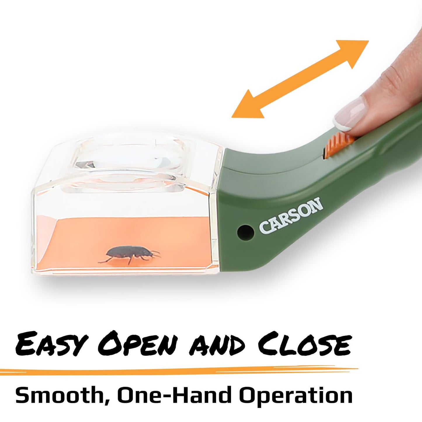 Carson BugView 5X Magnifying Glass Quick-Release Bug Catcher Indoor and Outdoor Tool for Kids or Adults (HU-10)