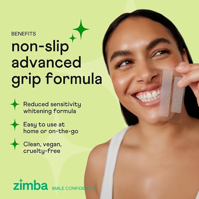 Zimba Teeth Whitening Strips 3-Pack Bundle (Mint, Spearmint, Coconut) | Vegan Whitening Strip Enamel Safe Teeth Whitening Hydrogen Peroxide Teeth Whitener for Coffee, Wine, Tobacco, and Other Stains