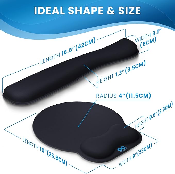 Everlasting Comfort Ergonomic Mouse Pad and Seat Cushion Bundle - Enhance Productivity and Posture at Work
