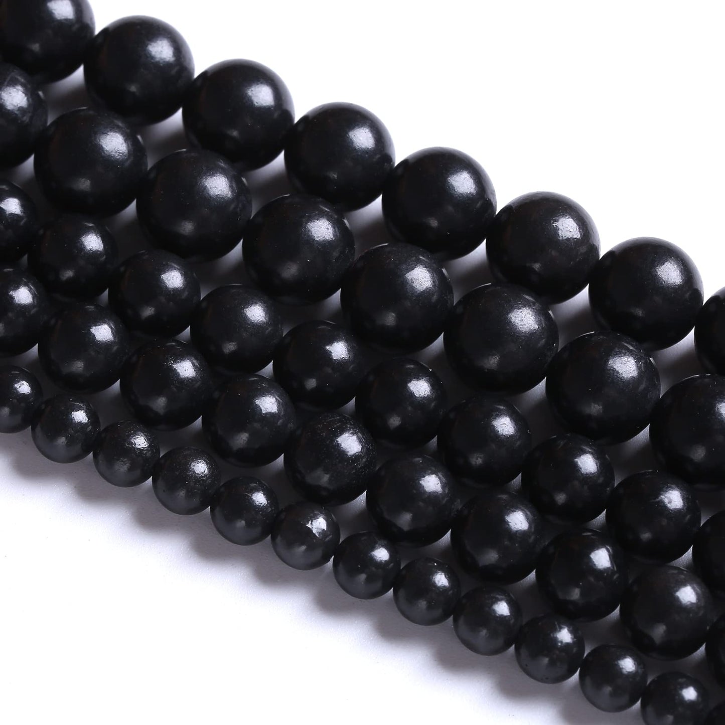 6MM 60PCS Natural Stone Shungite Beads Crystal Loose Beads for Jewelry Making DIY Bracelet