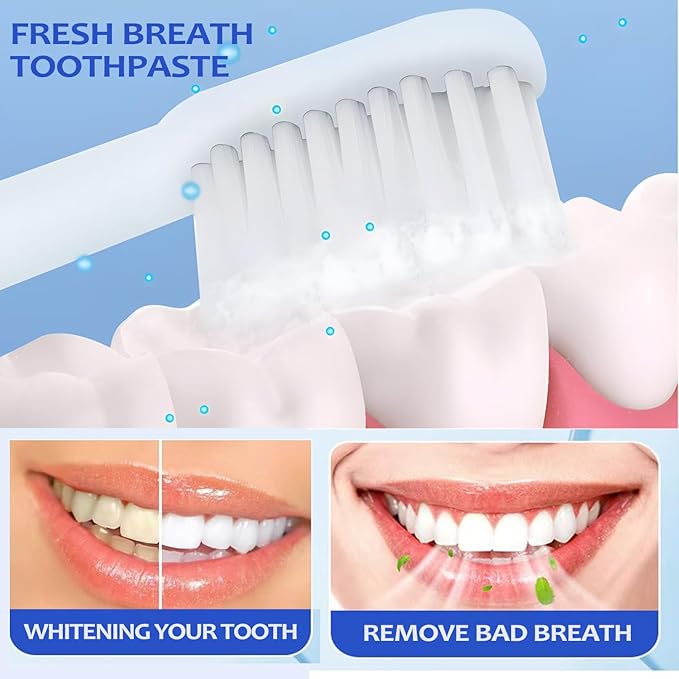 SP-6 Probiotics Whitening Toothpaste, 3 PCS 6 Probiotics Enhanced Formula Brightening Toothpastes for Teeth Whitening and Gum Health, Fluoride-Free, Fresh Breath with Mint Flavor (3 PCS)
