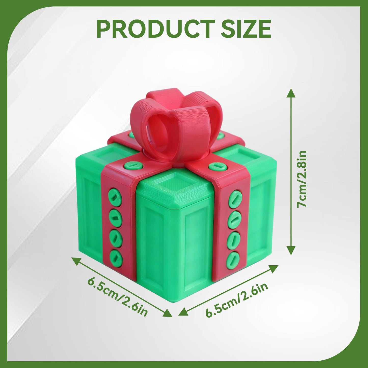 Frdhee Annoying Gift Box with Screws, 3D Printed Prank Screw Box Surprise Funny Prank Christmas Gift Box, Hilarious Money Card Container, Novelty 3D Printed Annoying Box, 6.5x6.5cm(Red green)