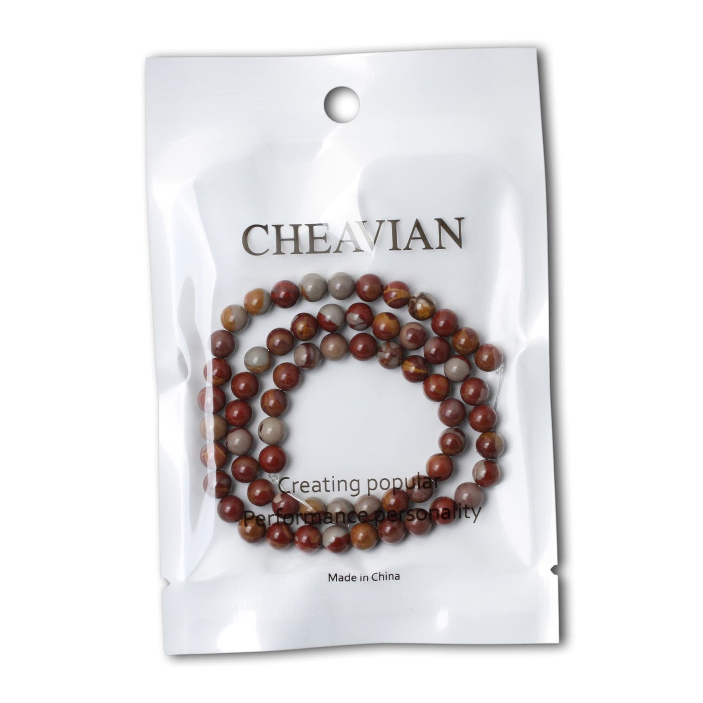 CHEAVIAN 60PCS 6mm Natural Aust Noreena Jasper Gemstone Smooth Surface Round Loose Beads for Jewelry Making 1 String 15 Inches