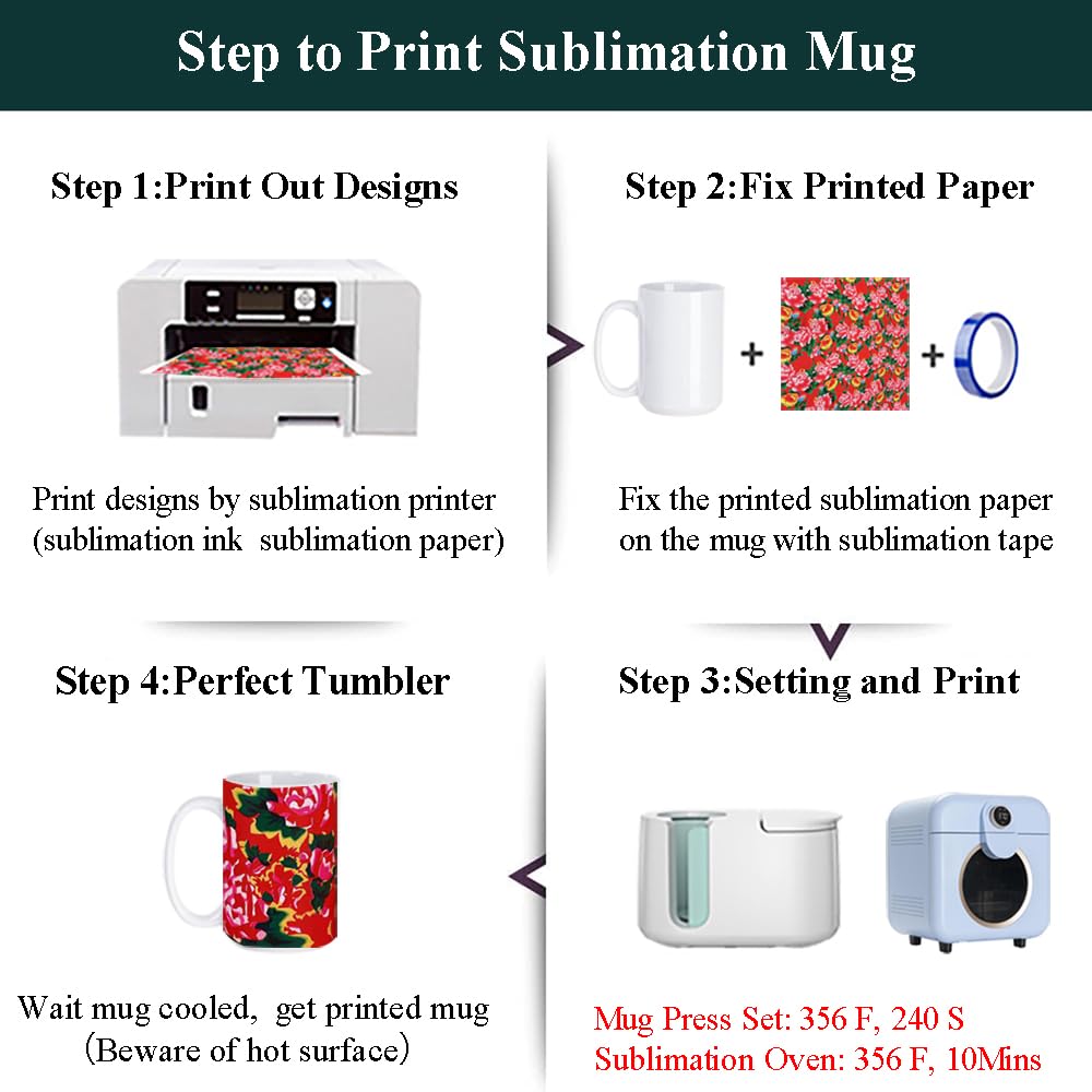 ABBSH Ceramic Sublimation Mugs, 11oz, 12Pack, Assorted Colors, Microwave Safe, Dishwasher Safe
