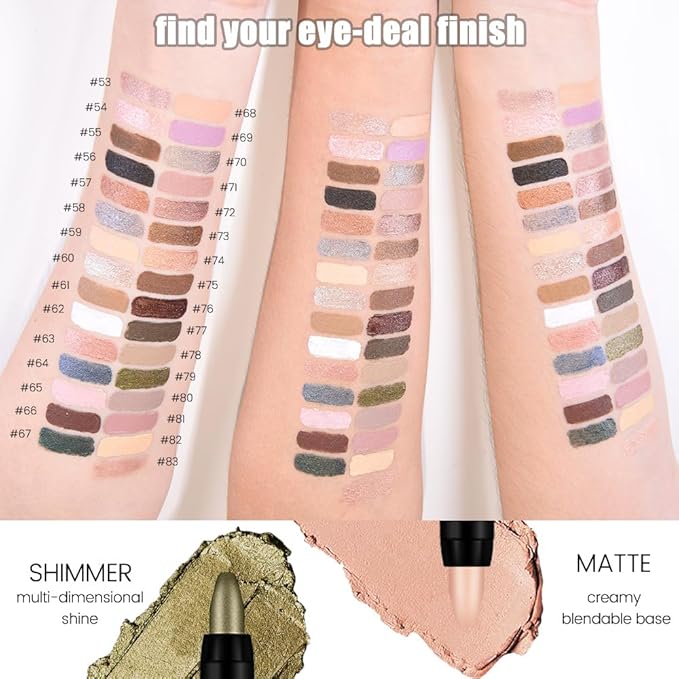 evpct Gold Rose Shimmer Cream Eye Shadow Sticks Brightener Pencils for Women, Rose Silky Eyeshadow Applicator Stick Pen Waterproof, Blendable Crease-Proof Stick Eyeshadow Shimmer Eye Makeup 63