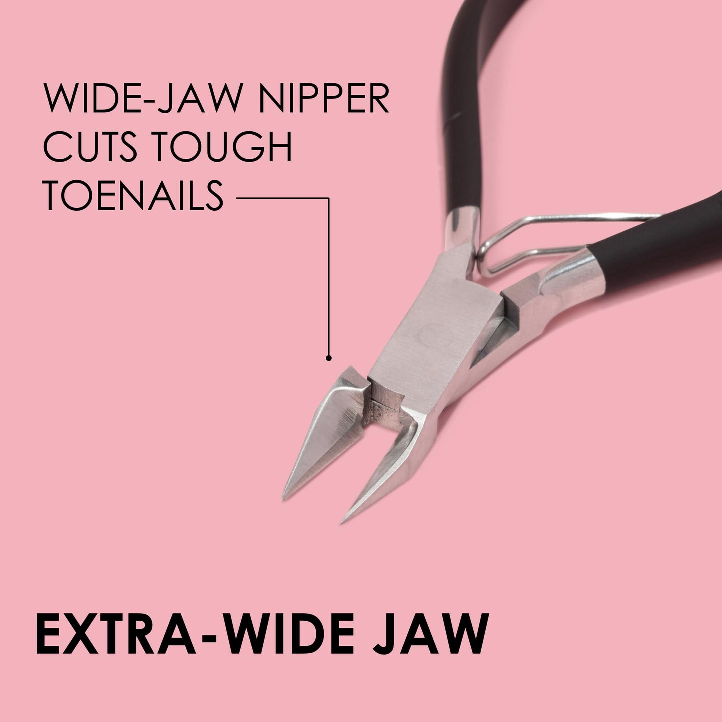 JAPONESQUE Soft Touch Toenail Clipper & Cuticle Pusher Manicure Set for Salon Quality Results, Anti-Slip Grip, Stainless Steel