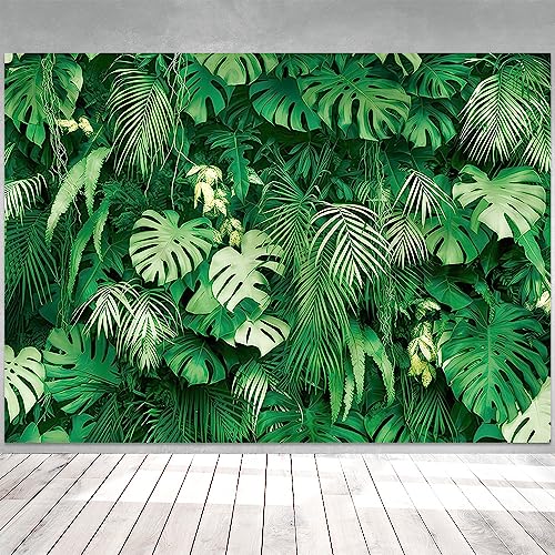 10x8FT Jungle Palm Wildlife Park Photo Backdrop Tropical Rainforest Plant Photography Background Baby Shower Party Banner Friends Family Party Decor Supplies - size: 10x8FT