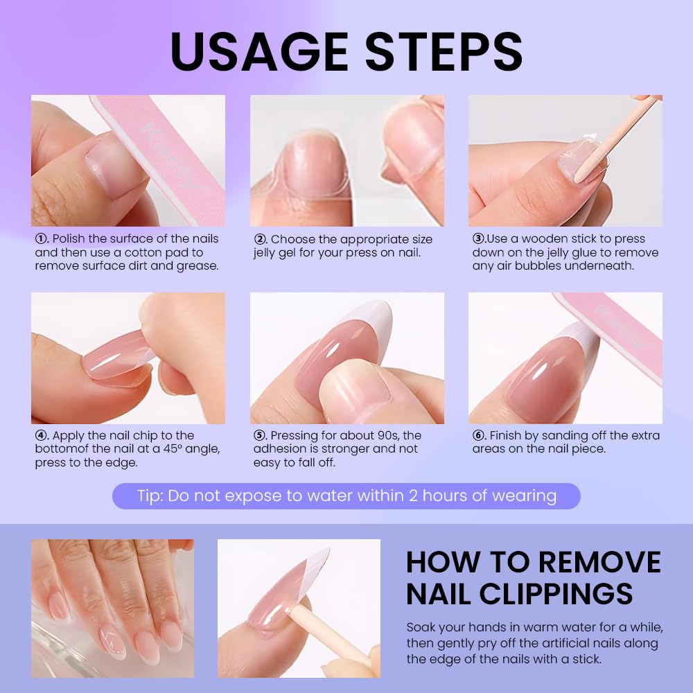 evpct Soft Pink Glossy Squoval Short Press on Nails for Women, Pink Extra Short Squoval No Glue Stick on Nails with Kit, Reusable Full Cover Soft Press on Acrylic Fake Nail Salon-quality Perfectly Fit