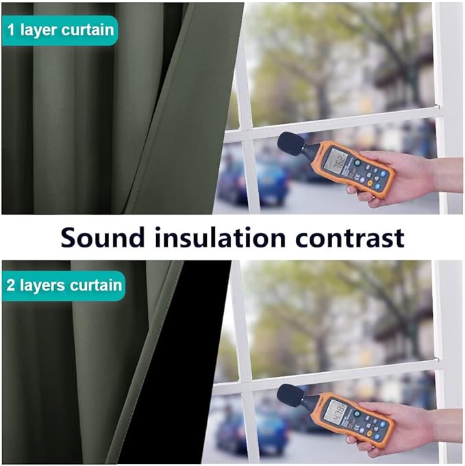 NICETOWN 100% Blackout Window Curtain Panels, Full Light Blocking Drapes with Black Liner for Nursery, 72-inch Drop Thermal Insulated Draperies (Dark Mallard, 2 Pieces, 42-inch Wide Per Panel)