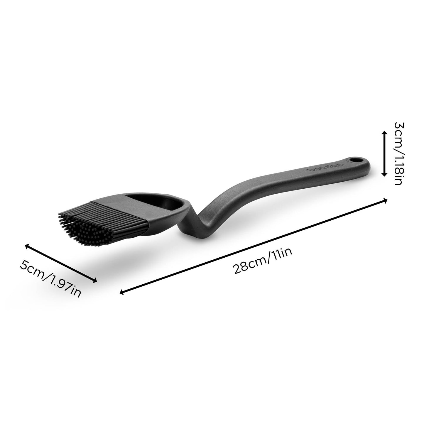 Dreamfarm Brizzle 3-In-1 Flexible Silicone Sit-Up Basting, Drizzle, Scooping Brush with In-Built Sauce Resevoir - Black