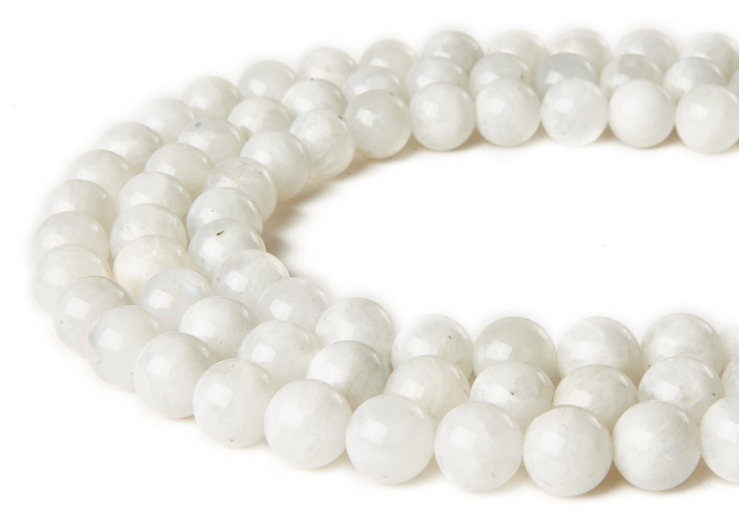 60pcs 6mm Moonstone Beads Natural Gemstone Beads Round Loose Beads for Jewelry Making