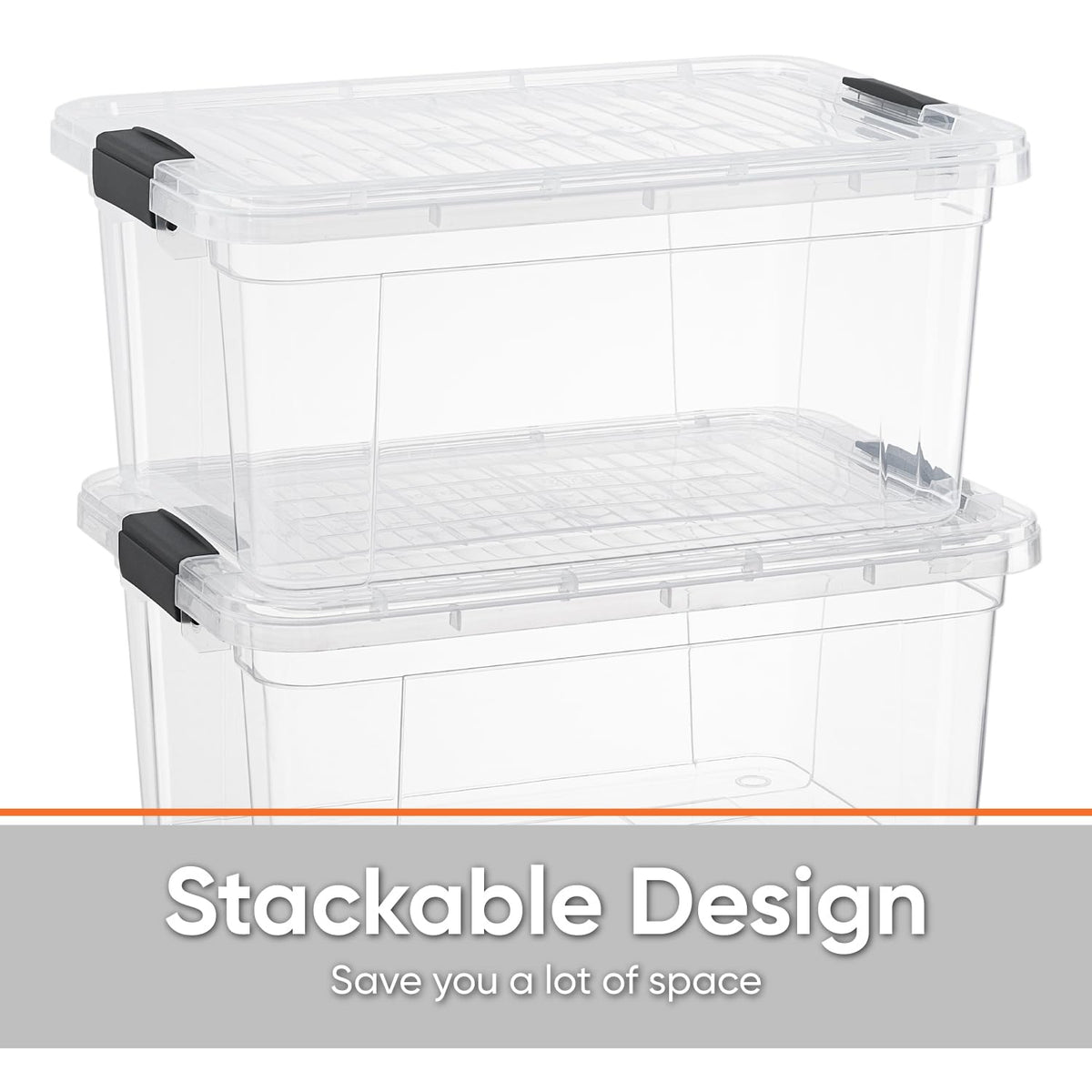 21 Quart Clear Plastic Storage Boxes with Lids (10 Count)