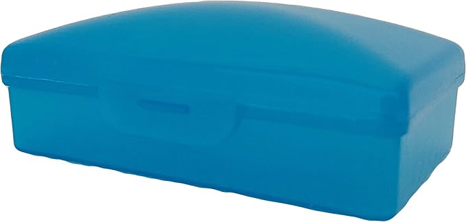 Soap Box 1 Ct Aqua - Made in The USA - Soapbox with Hinged Lid and Secure Latch