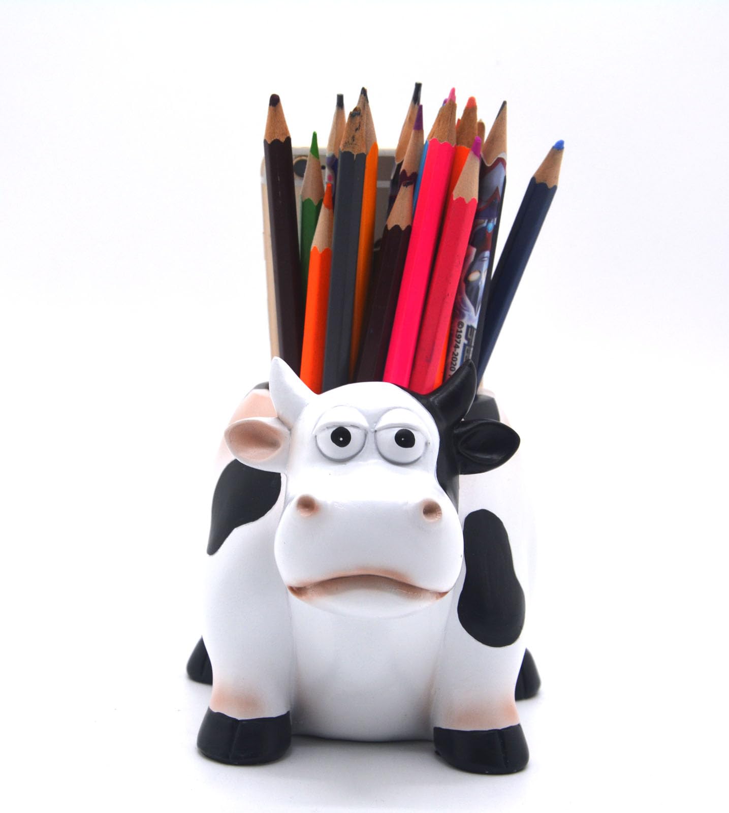 EONXNGAGY Cow Pencil Holder with Phone Stand - Tablet PC Holder for Desk - Office Decor
