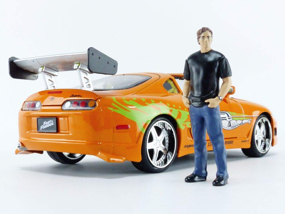 Jada Fast & Furious Brian’s 1995 Toyota Supra Diecast Model – 1:24 Scale Durable Die Cast Car – Includes Brian O' Conner Figure – Perfect for Collectors and Kids