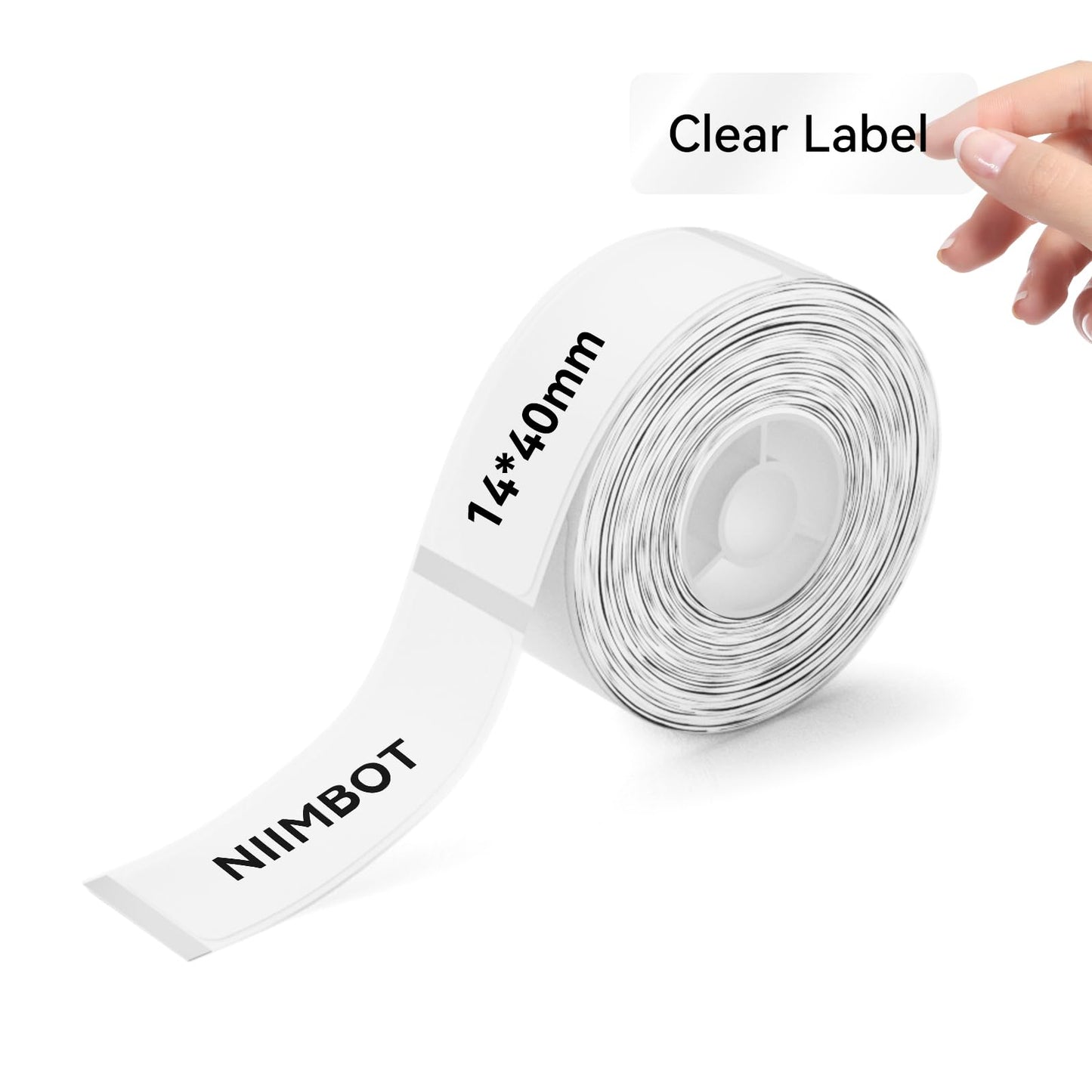 NIIMBOT Label Maker Tape for D11/D110/D101 Label Maker, 14 x 40 mm (0.55'' x 1.57'') for Home Office Labeling Tape Replacement, Clear