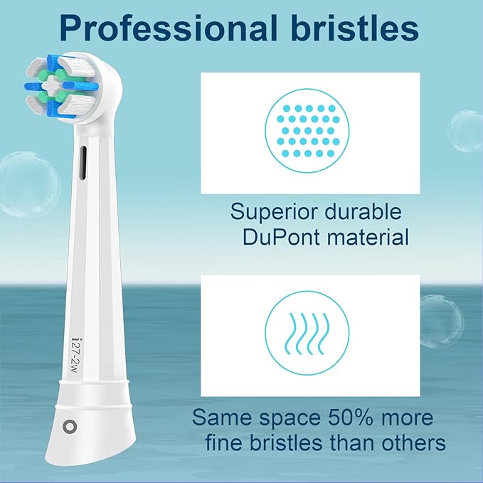 8PCS iO Replacement Heads Compatible with Oral B IO 2/3/4/5/6/7/8/9/10 Series Electric Toothbrush,Compatible with Oral B io Series Toothbrush Heads with Medium Bristles,White