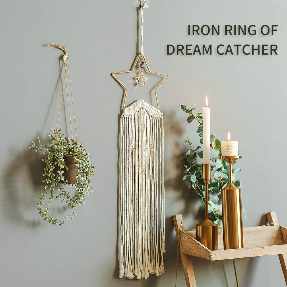 20 Pcs Moon Star Dream Catcher Metal Hoop Rings Circle Macrame for DIY Craft Dream Catcher Making Home Wall Hanging Projects Wreath Decoration