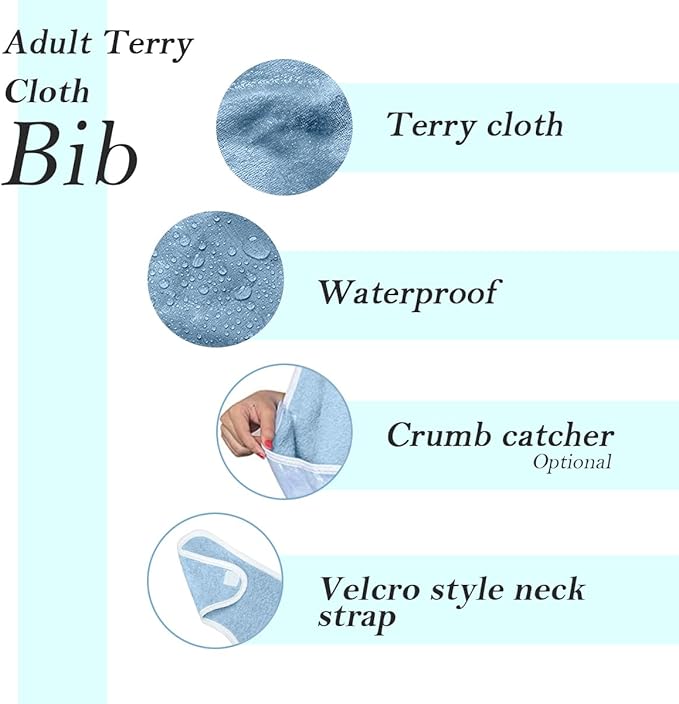 Avalon Towels Waterproof Adult Bibs for Women, Clothing Protector bibs for adults senior citizens washable