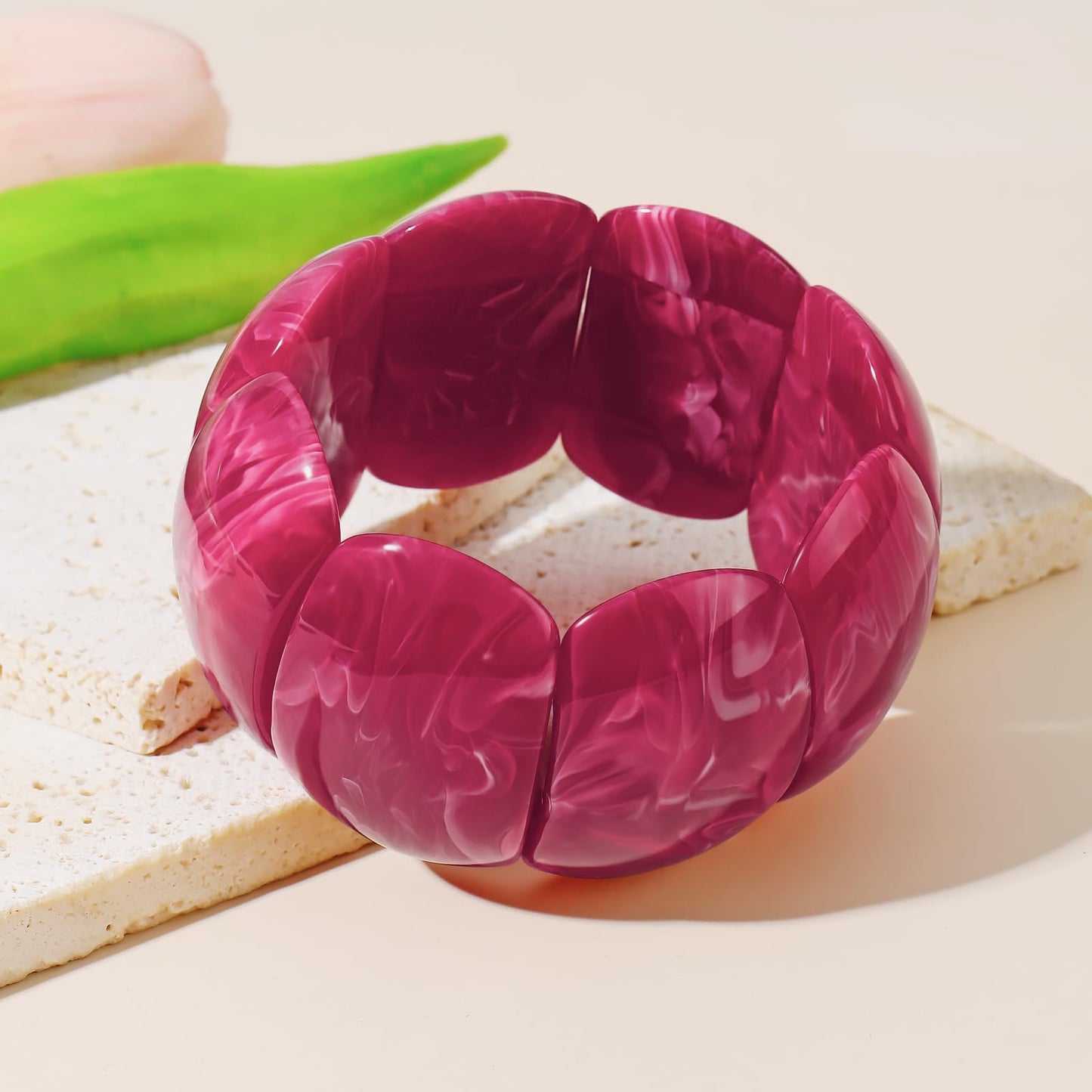 Coiris Chunky Bracelets for Women Acrylic Bangle Resin Bracelets Colorful Thick Jewelry