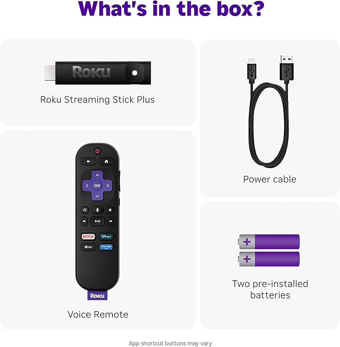 Roku Streaming Stick Plus 2025 - 4K & HDR Roku Streaming Device for TV with Voice Remote - Free & Live TV