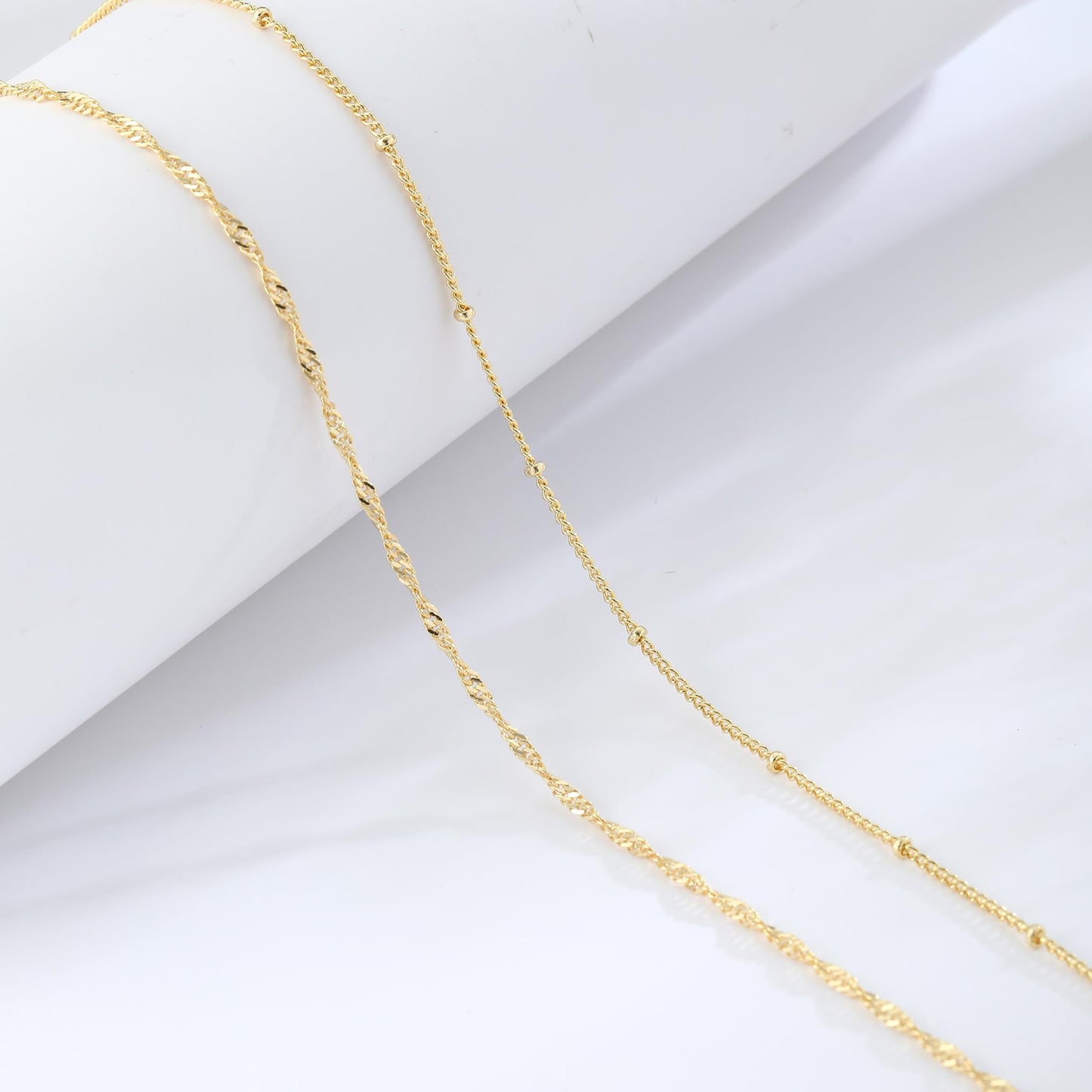Kyerlyn Gold Plated Waist Chain Satellite Body Chain Layered belly rope Chains Sexy Bikini Beach for Women Waterproof Adjustable 2PCS 26.5-33Inch