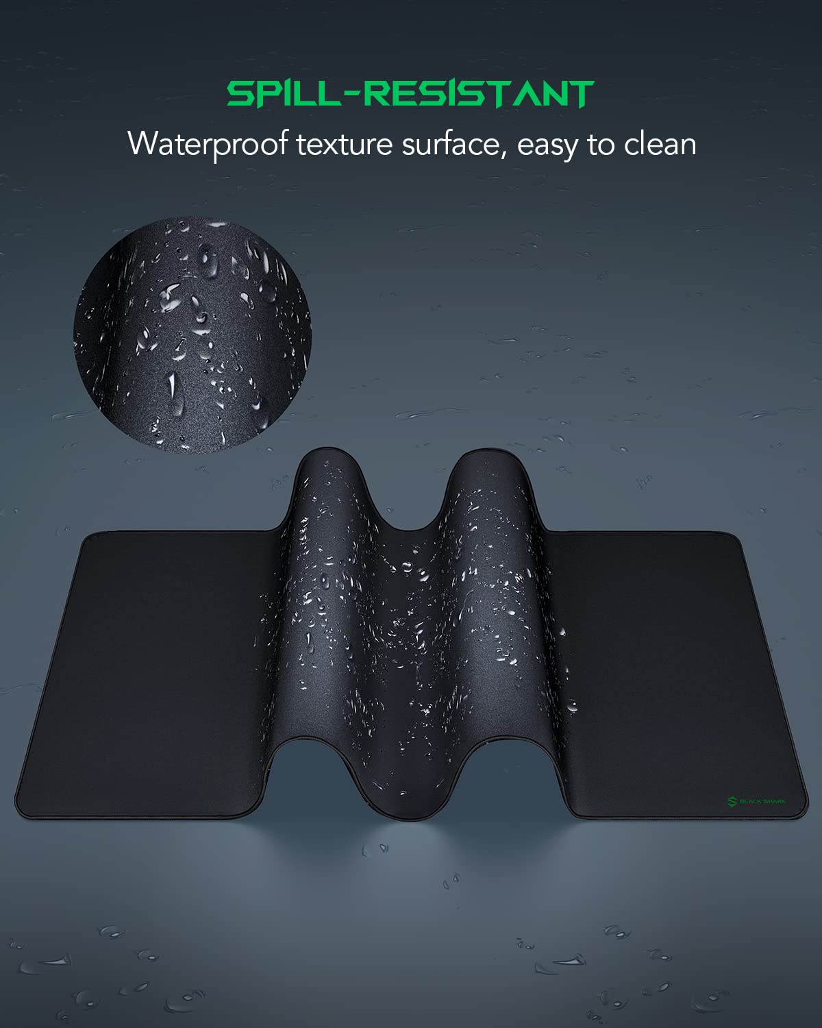 Black Shark Gaming Mouse Pad Desk Mat 47.2” x 23.6”, Oversized Large Mouse Pad, Non-Slip Mousepad, Super-Thick with Special-Textured Surface, Anti-Fray Stitched Edges, Desk Pad Manta P4
