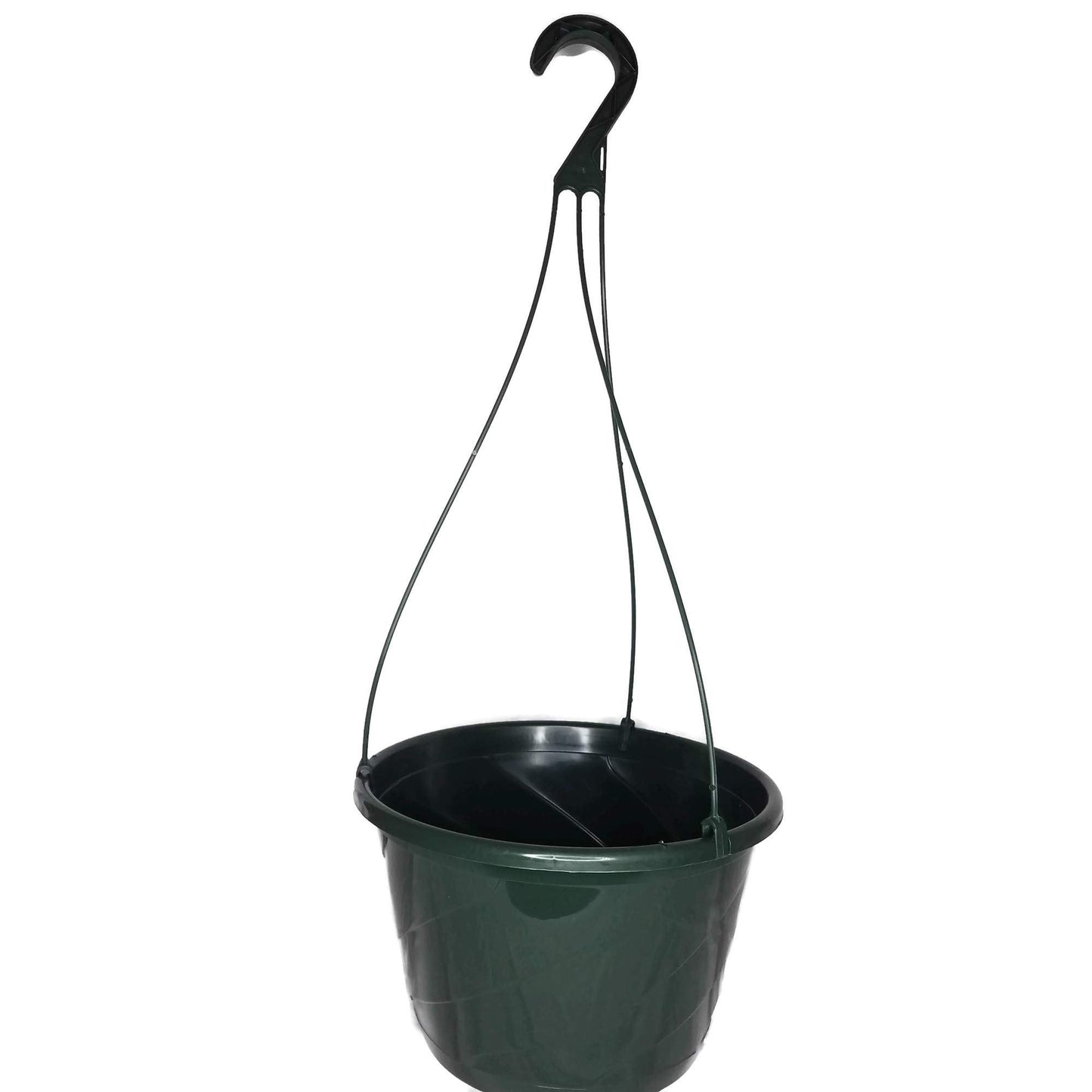 10" Diameter Contempo Swirl Hanging Basket, Green or White, by Landmark Plastics (10, greenq)