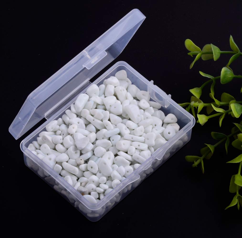 Natural Chip Stone Beads 5-8mm Ceramic Whiteware 400 Pieces Irregular Gemstones Healing Crystal Loose Rocks Bead Hole Drilled DIY for Bracelet Jewelry Making Crafting (5-8mm, Ceramic Whiteware Stone)