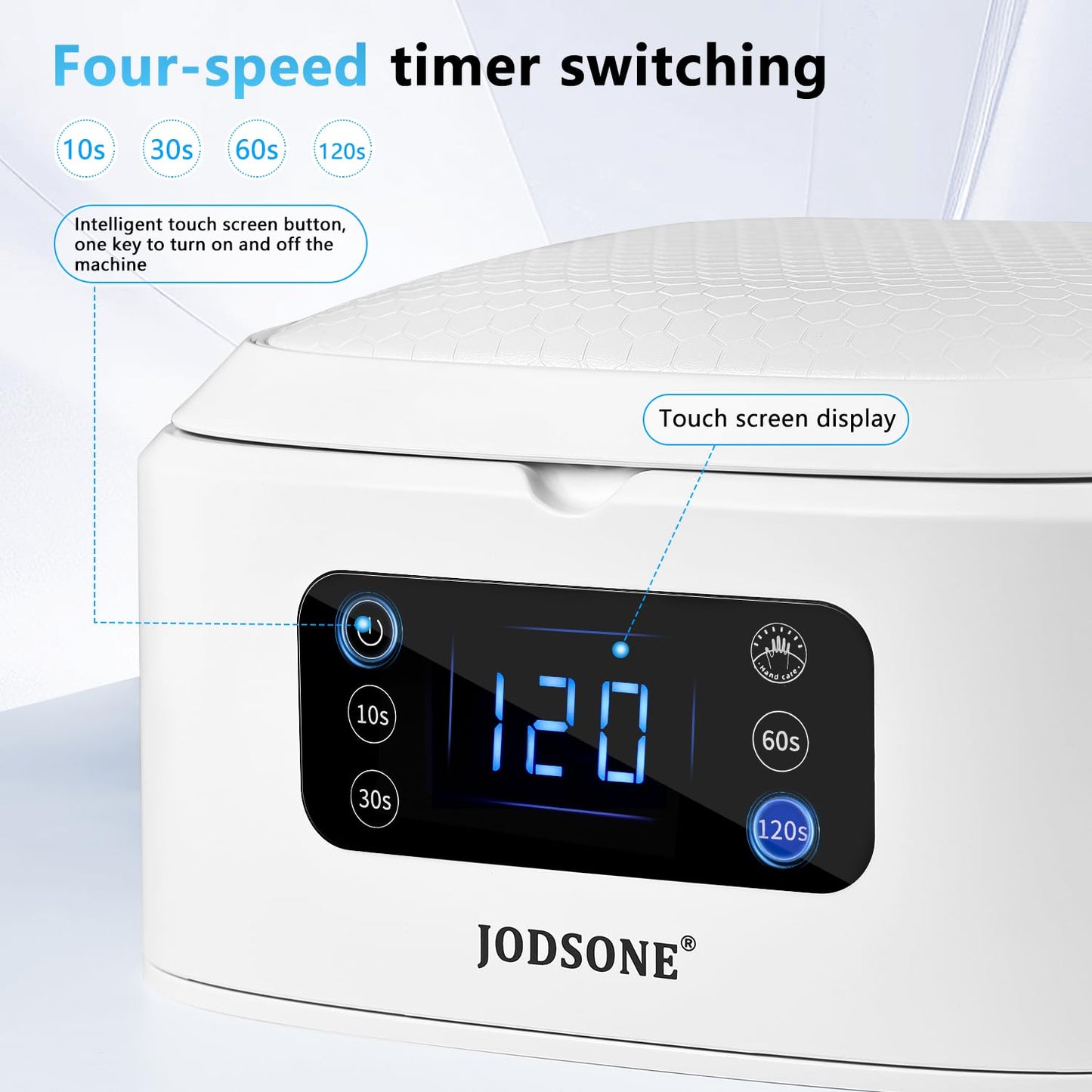 JODSONE U V LED Nail Lamp with Hand Pillow Large Space for Salon Portable Handle Front and Rear Dual Display Professional Nail Lamp Fast Drying Gel Nail Polish