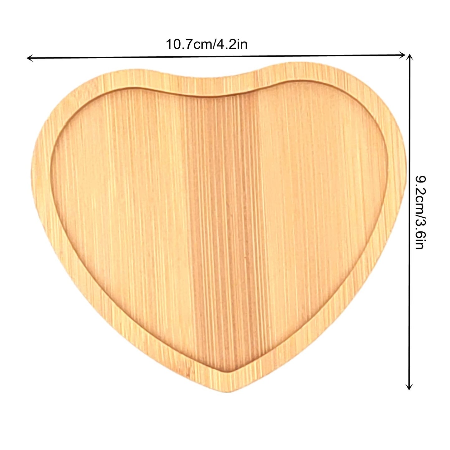 4PCS Mosaic Bamboo Coasters for Crafts, Blank Base Trays, Drinking Cup Coaster, Plant Coaster, Art Plate,DIY Mosaic Supplies (Heart)