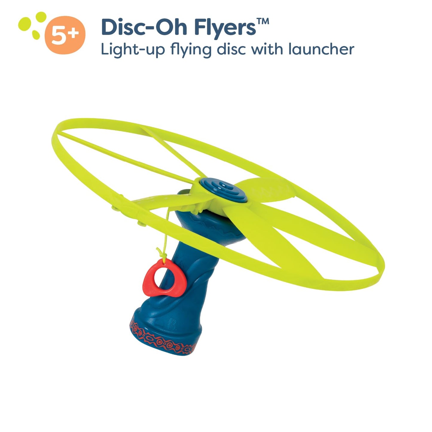 B. toys – Skyrocopter – Sports & Outdoors – Light – Up Disco Flyers – Flying Disc with Lights & Launcher for Kids 5 Years +