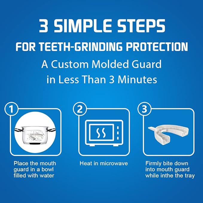 KOHEEL GS Moldable Mouth Guard for Teeth Grinding and Clenching, Night Guard for Bruxism Relief, 5 Count (White, Small Size)