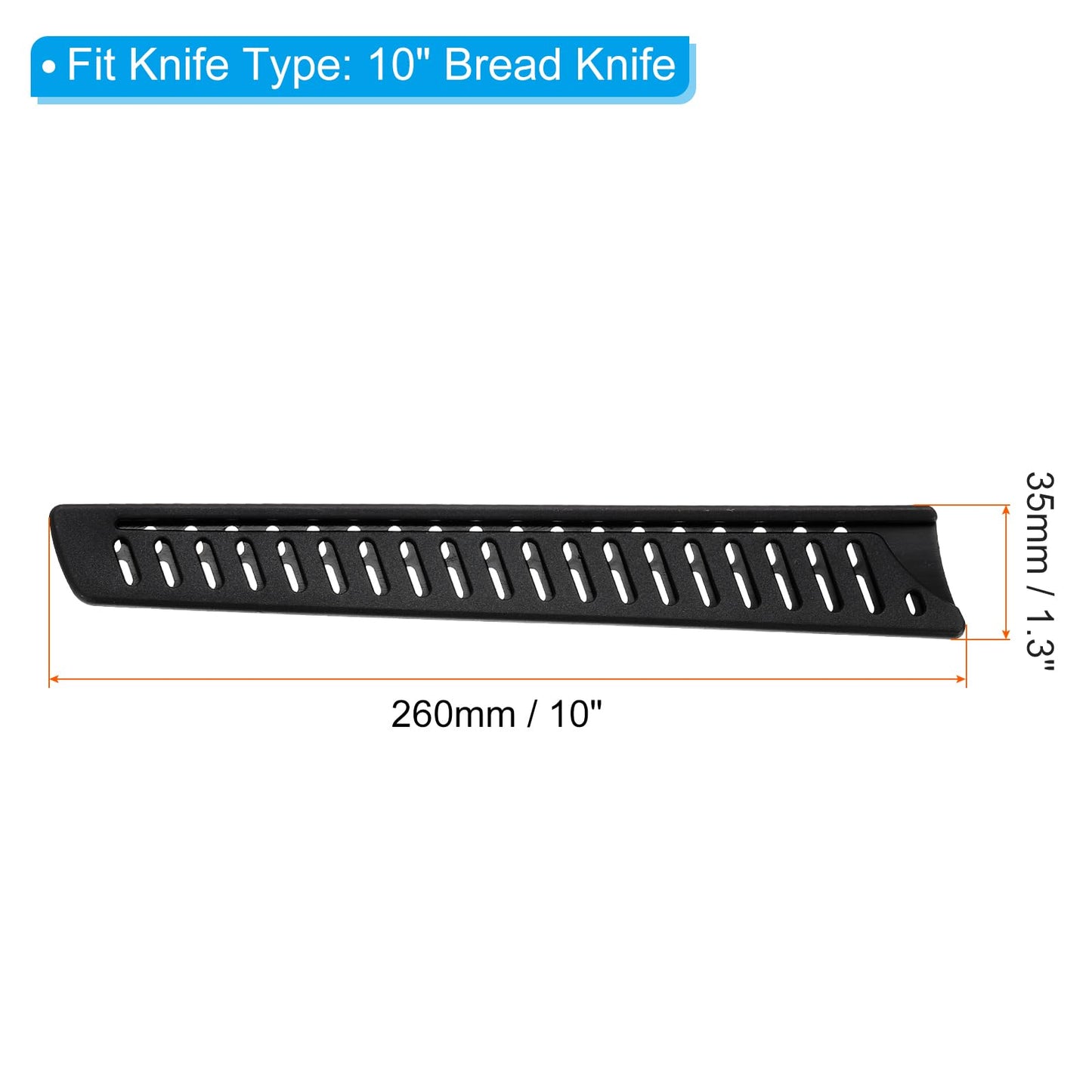 PATIKIL PP Safety Knife Cover Sleeves for 10" Bread Knife, 5 Pack Knives Edge Guard Blade Protector Universal Knife Sheath for Kitchen, Black