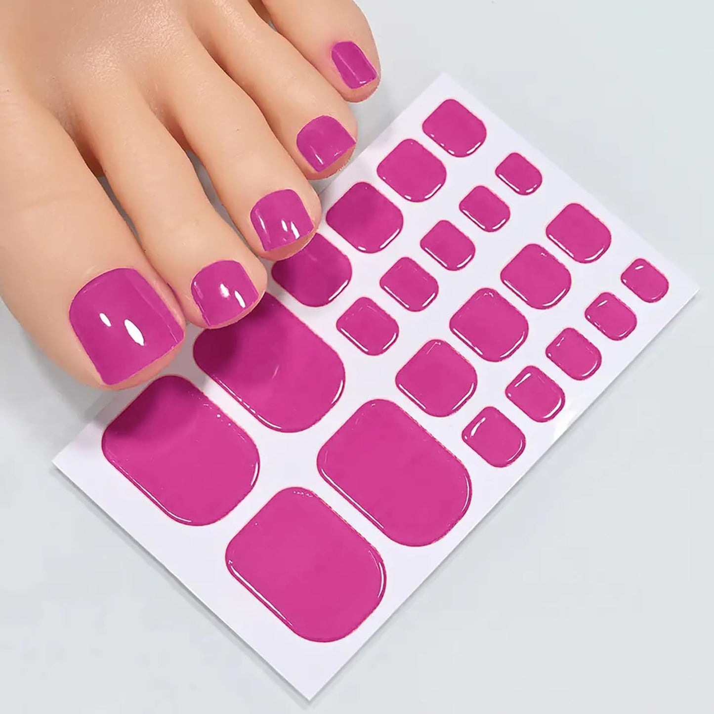DANNEASY 440PCS/20 Sheets Toe Nail Stickers - Dusky Solid, Toenails Polish Strips Toes Nail Wraps for Women, UV Free | Easy to Stick | Adhesive Gel Toenail Strips with 1 File, 1 Cuticle Stick