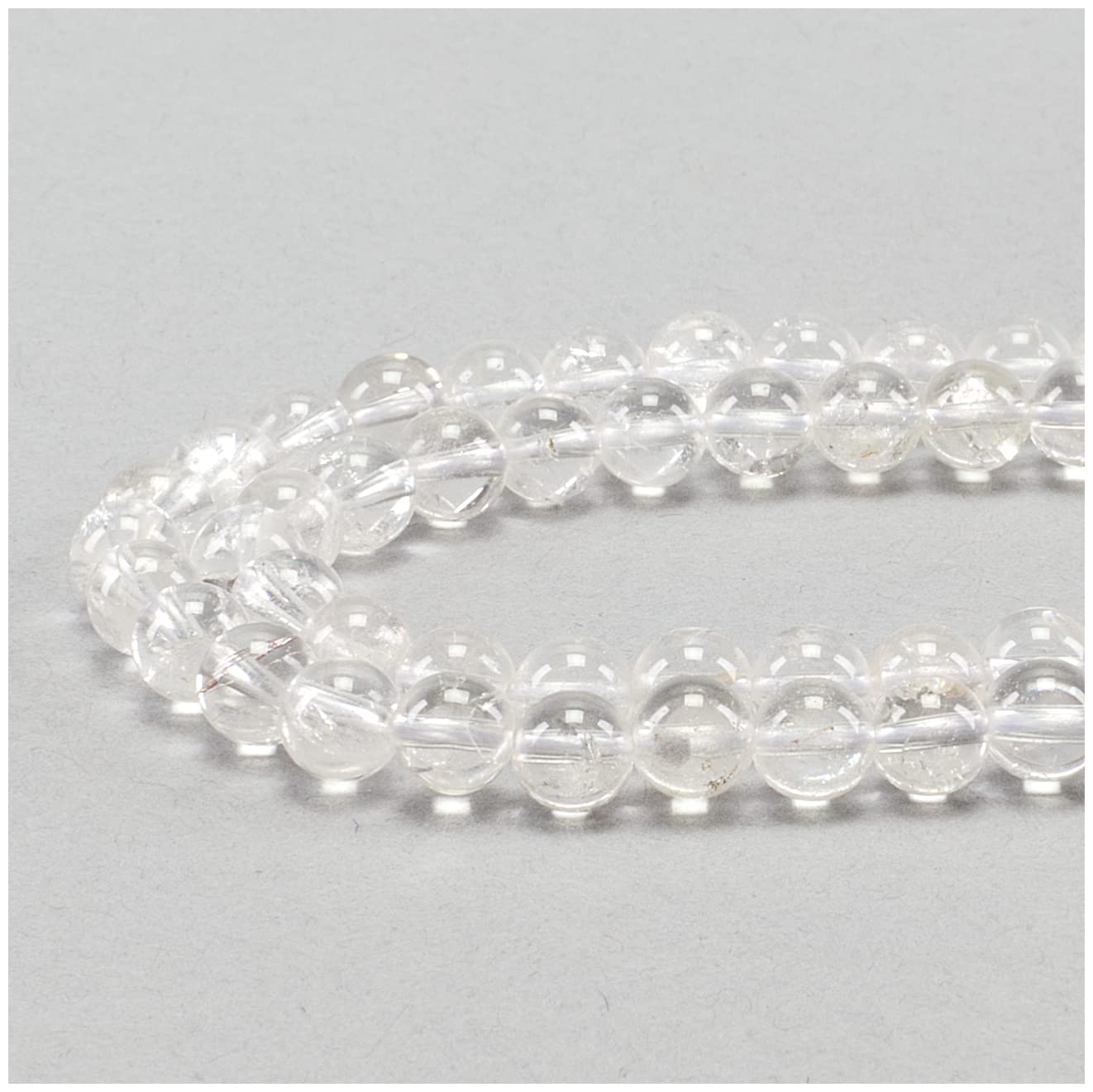 Cherry Tree Collection | 100PCS 6mm Clear Quartz Gemstone Round Beads for Jewelry Making | Includes Storage Box, Elastic String, and Needles
