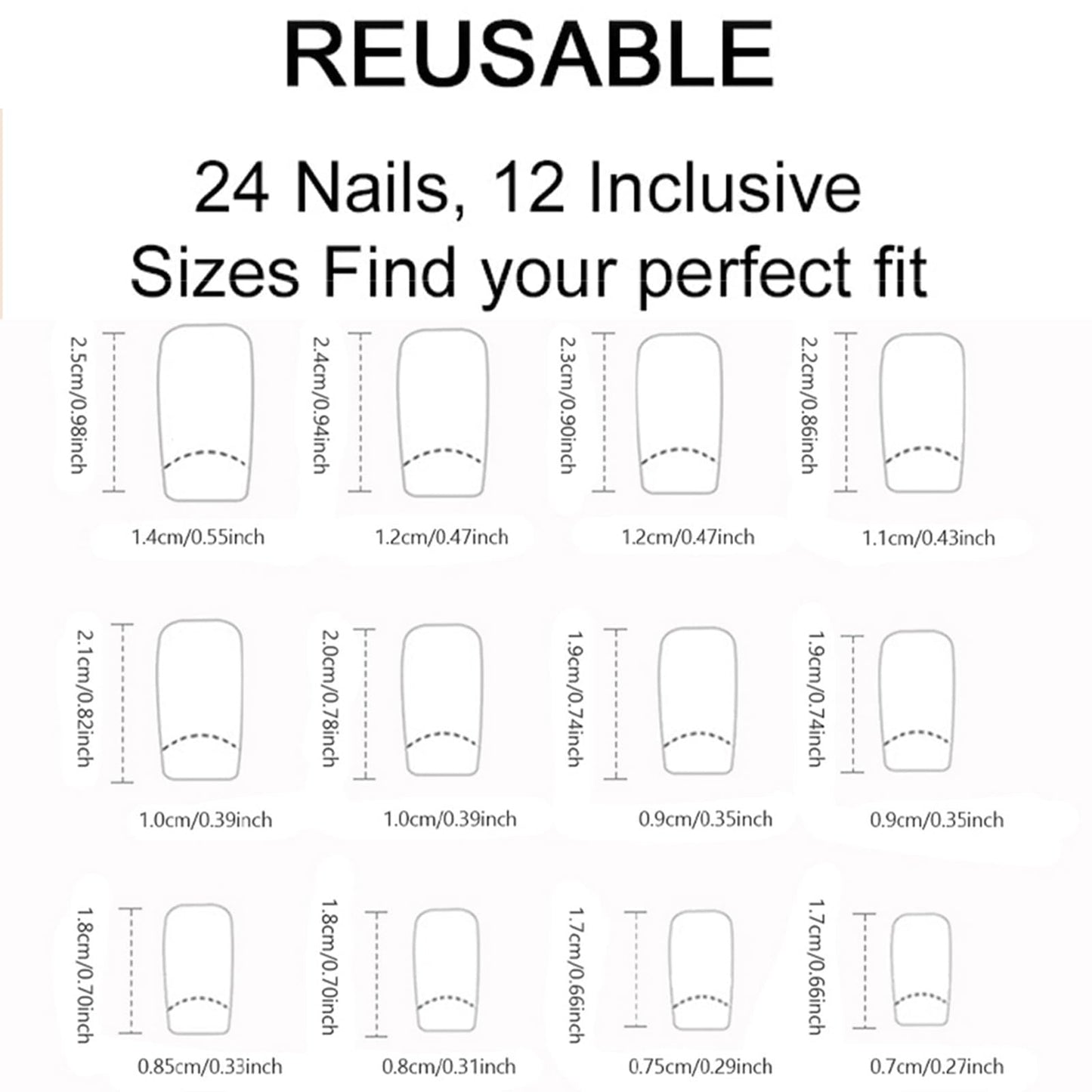 White Gradient Press-On Nails Short Square False Nails with Flower and Leaf Design Glossy Nude Gradient Nail Art Stickers for Women Girls DIY Nail Art Decoration 24 Pieces