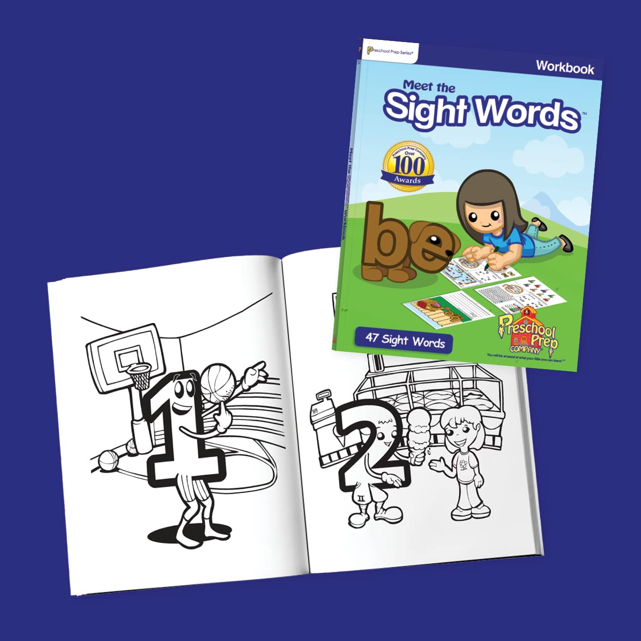 Preschool Prep Company Basics/Reading WORKBOOK Bundle with 5 Workbooks – Preschool Prep Basic Skills, Meet the Sight Words, Meet the Phonics Letter Sounds, Digraphs, & Blends!