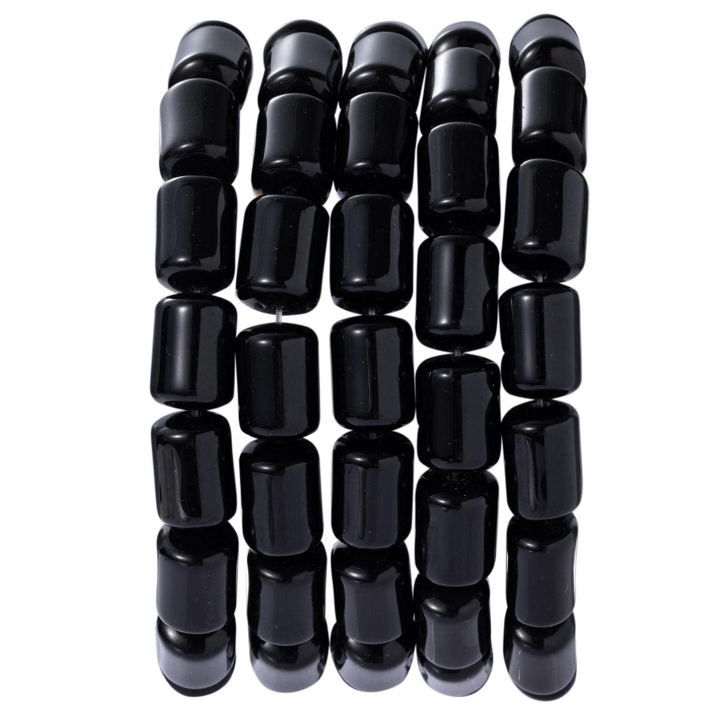 Natural Black Agate Cylinder Tube Beads 10x14mm 38cm/str Loose Semi Gemstone Stone Beads for Making Bracelets Necklace