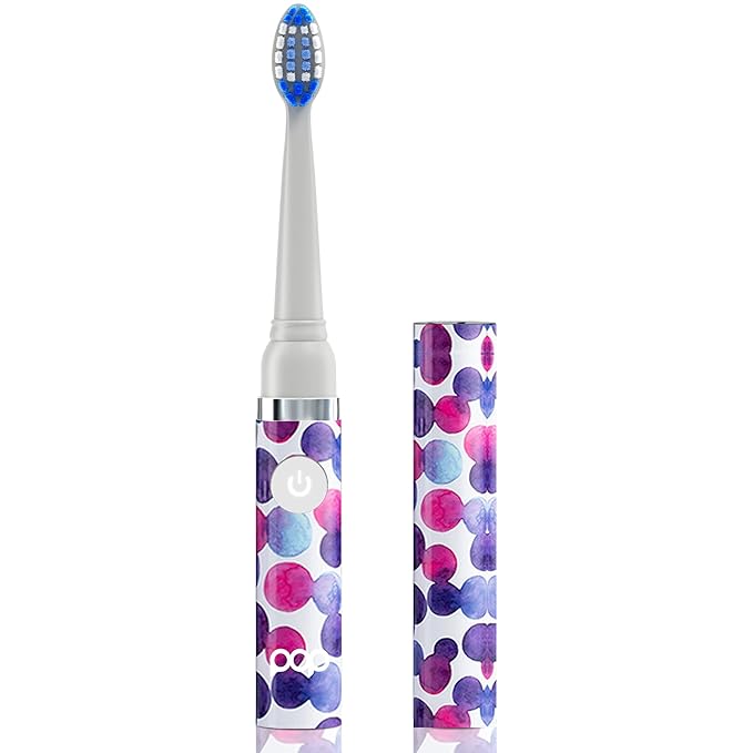 Pop Sonic Electric Toothbrush (Purple Bubble) - Travel Toothbrushes w/AAA Battery | Kids Electric Toothbrushes with 2 Speed & 15,000-30,000 Strokes/Minute, Dupont Nylon Bristles