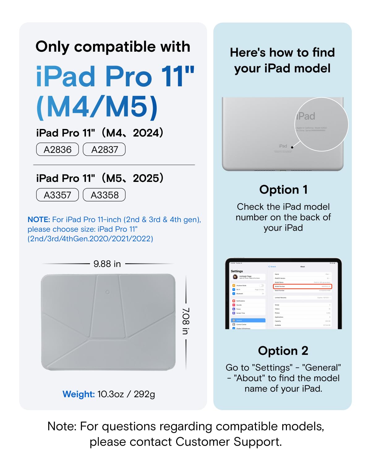 MOFT Dynamic Folio Tablet Stand for Desk Compatible with iPad Pro 11- inch (M5 2025 / M4 2024), Slim Magnetic Tablet Holder Case with 20+ Viewing Angles, Cement x Sapphire