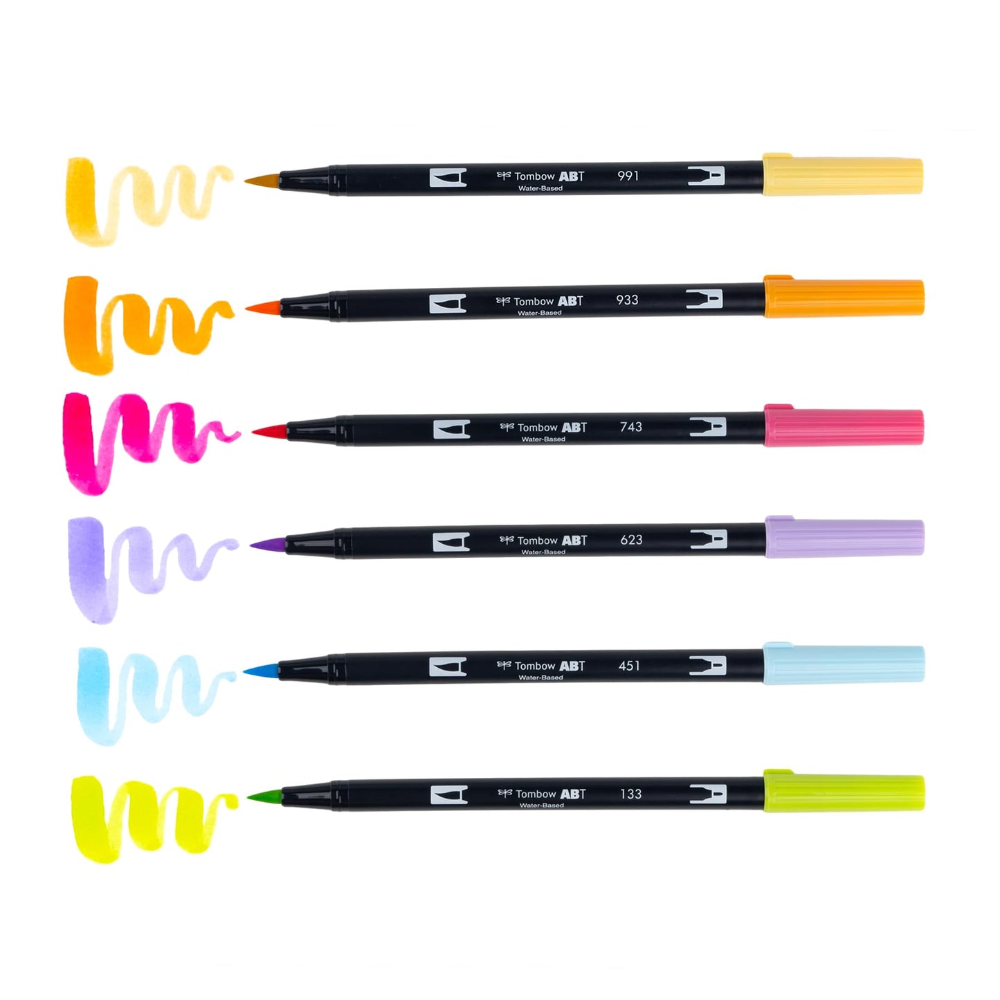 Tombow 56240 Dual Brush Pen Art Markers, Yay Sorbet, 6-Pack. Blendable, Brush and Fine Tip Markers