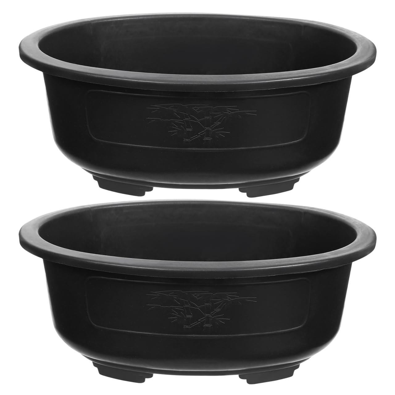 DOITOOL 2 Pcs Large Bonsai Pots 15 Inch Plastic Oval Training Planter with Drainage Holes Deep Tree Bowl for Succulent Nursery