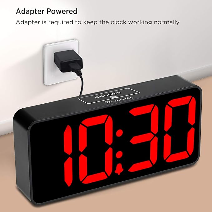DreamSky Large Digital Alarm Clock Big Number for Seniors/Visually Impaired