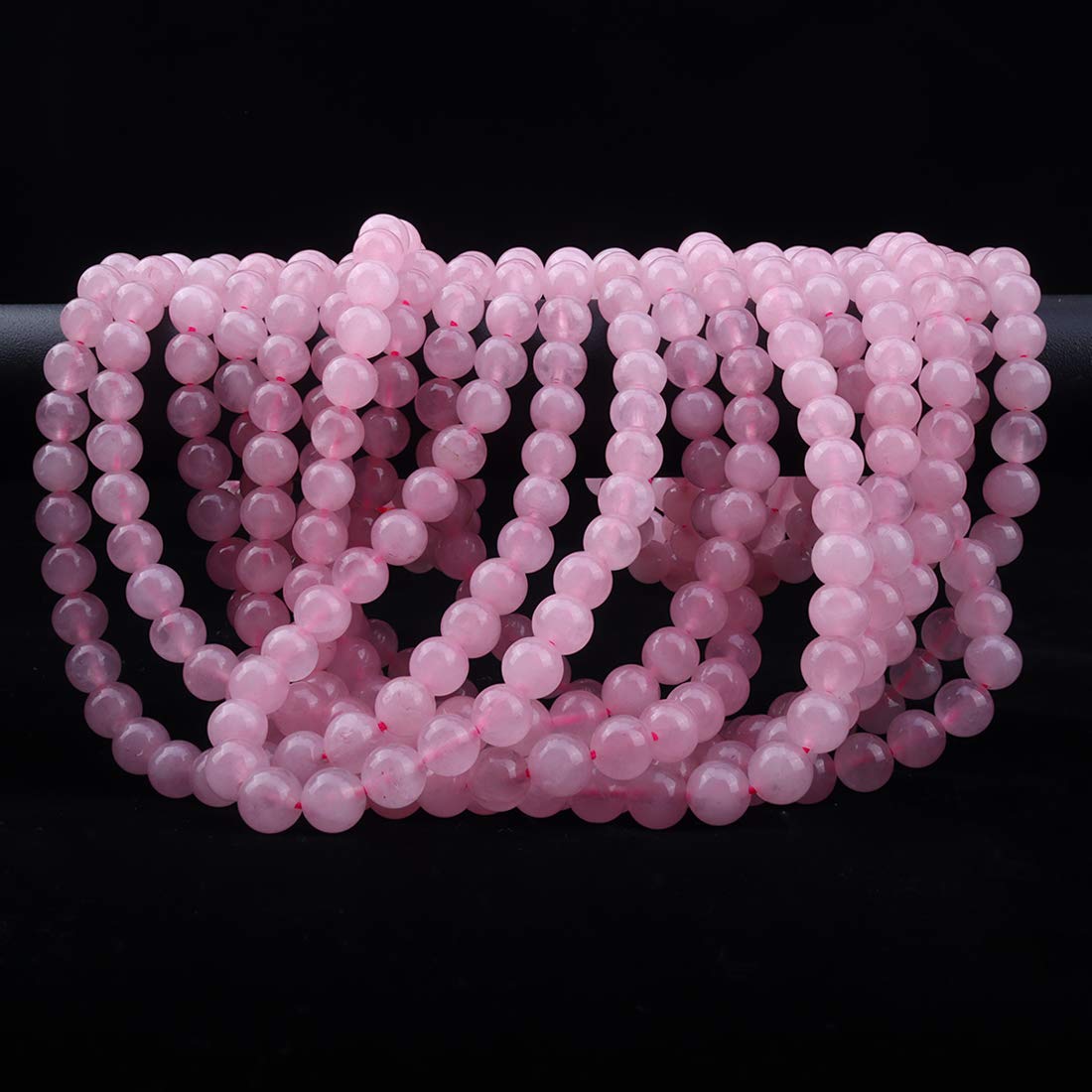 ICAI Beads 10mm Natural Rose Quartz Gemstone Round Loose Beads for Jewelry Making (36-34pcs)