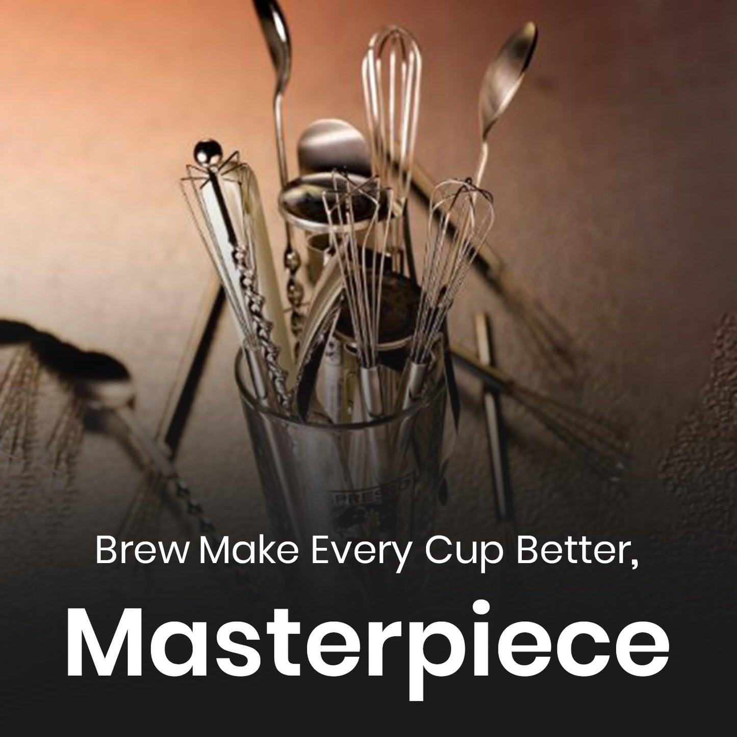Rattleware 10.25" Long-Handle Silver Espresso Whisk - Perfect Coffee Distribution, Stainless-Steel Triangular Design, Ideal for Commercial & Home Use