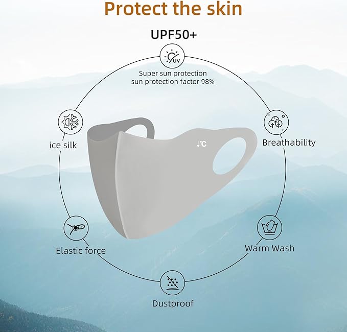 Breathable Washable Reusable Sun Face Mask For Women Men,sunscreen UV Face Shield For Hiking Riding Exercise